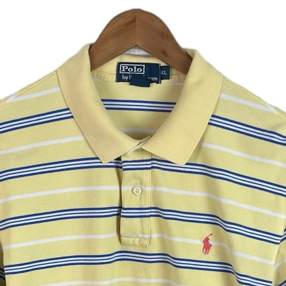 PO383 Mens Polo Ralph Lauren Designer Striped Polo Shirt XL - Picture 3 of 4